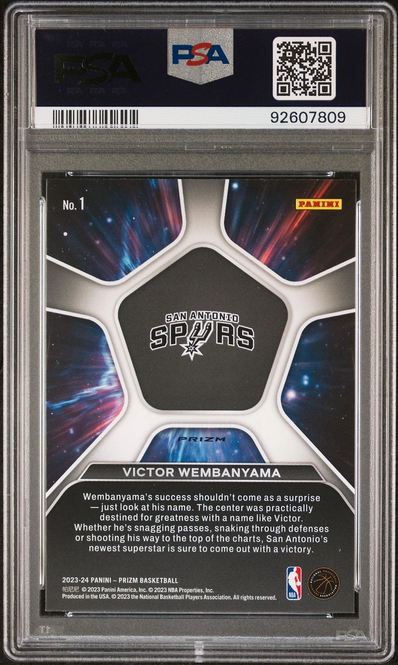 2023 Panini Prizm Deep Space 1 Victor Wembanyama Silver PSA 10