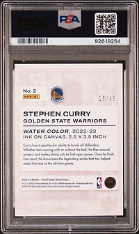2022 Panini Court Kings Water Color 2 Stephen Curry Violet PSA 10