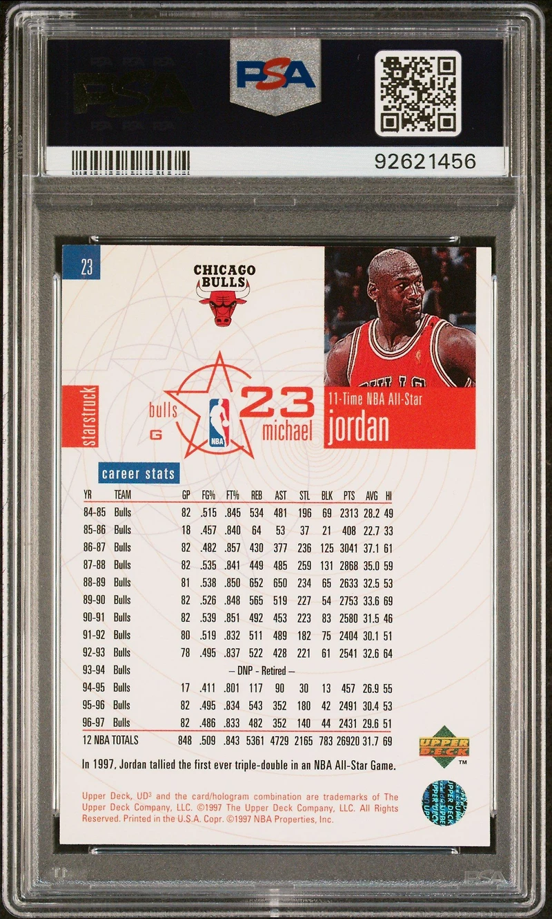 1997 Ud3 23 Michael Jordan PSA 8