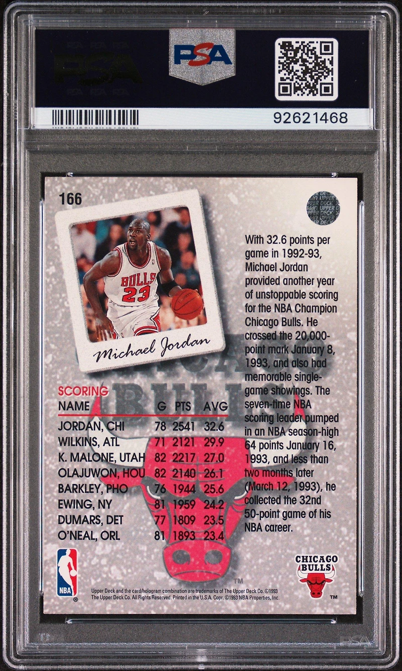 1993 Upper Deck 166 Michael Jordan PSA 8