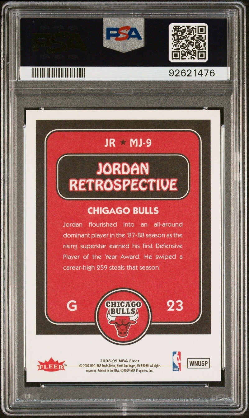 2008 Fleer Jordan Retrospective Mj-9 Michael Jordan PSA 9