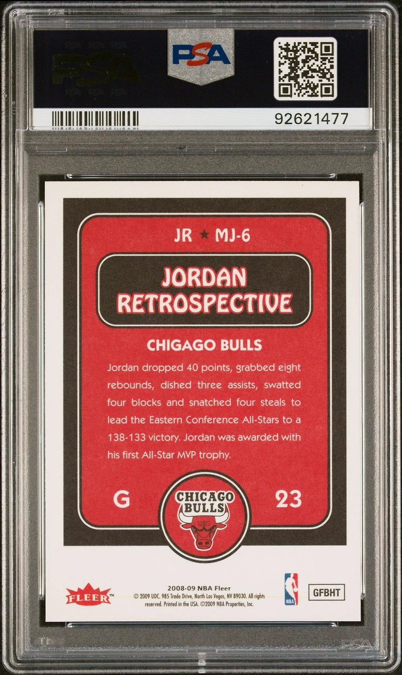 2008 Fleer Jordan Retrospective Mj-6 Michael Jordan PSA 9