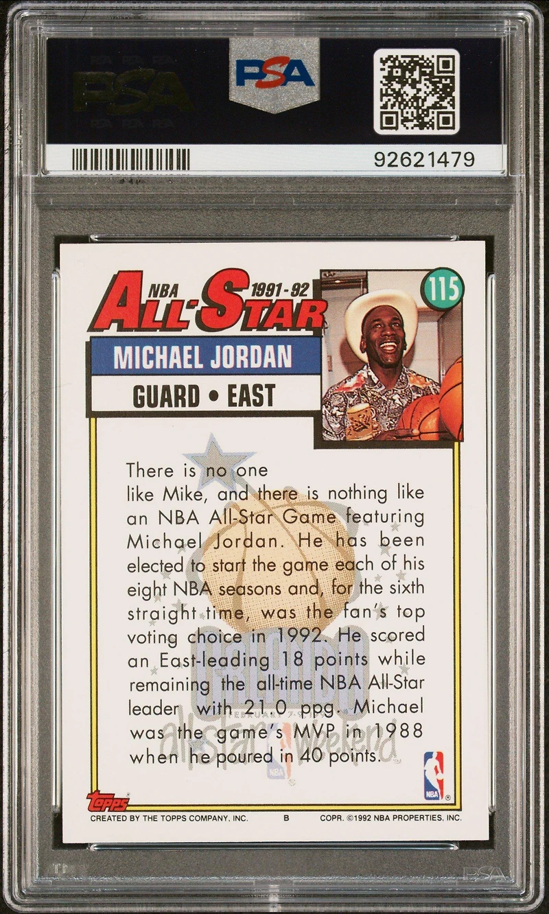 1992 Topps 115 Michael Jordan PSA