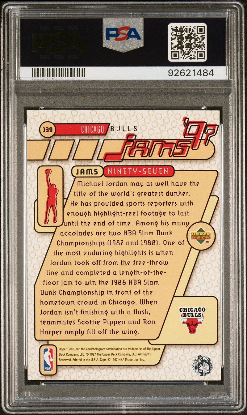 1997 Upper Deck 139 Michael Jordan PSA 8