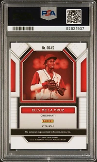 2023 Panini Prizm Signatures Sigec Elly De La Cruz Silver Prizm PSA 9