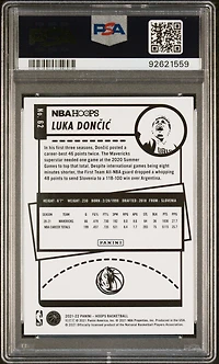 2021 Panini Nba Hoops 62 Luka Doncic Teal Explosion PSA 10