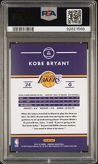 2015 Panini Donruss 62 Kobe Bryant PSA 8