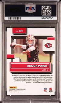 2022 Panini Donruss 374 Brock Purdy Press Proof PSA