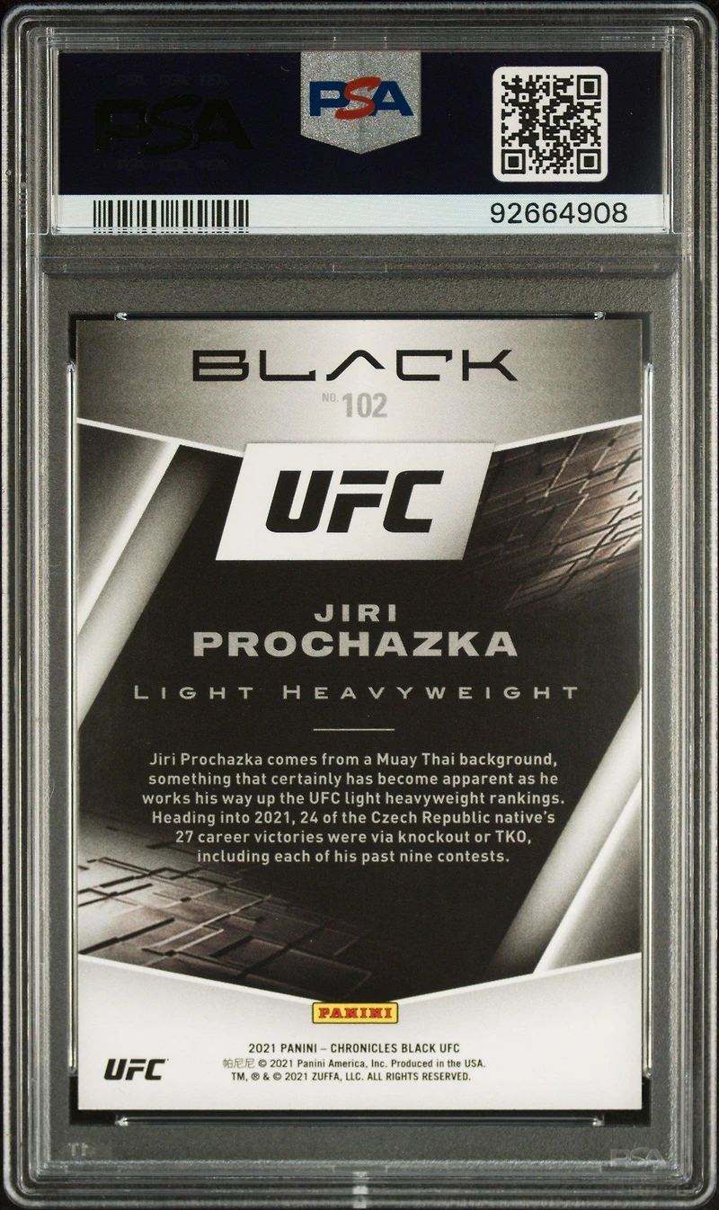 2021 Panini Chronicles Ufc 102 Jiri Prochazka PSA 10