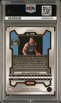 2023 Panini Prizm 179 Gg Jackson Ii Silver Prizm PSA 10