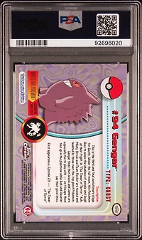 2000 Topps Chrome Pokemon T.v. 94 Gengar PSA 10