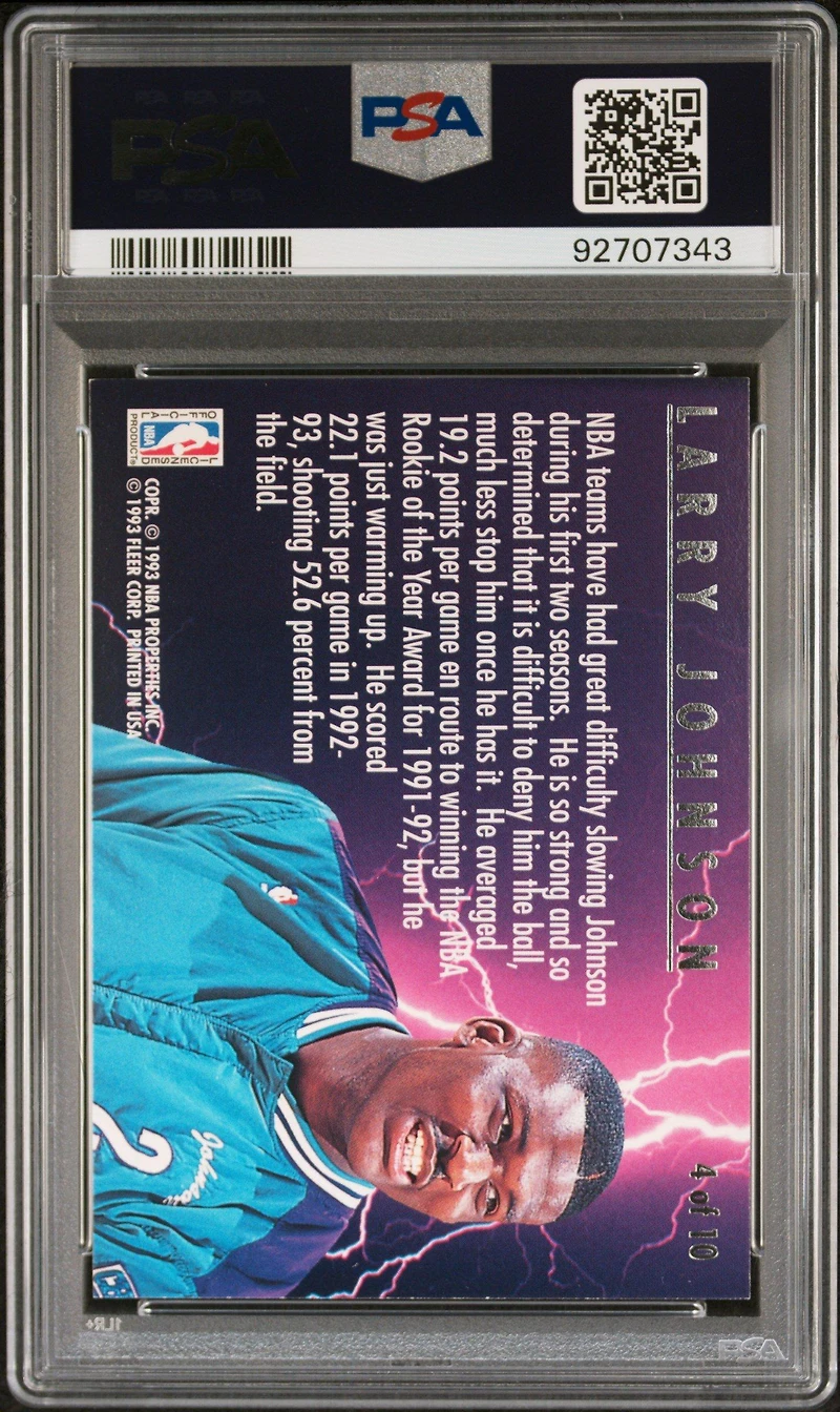 1993 Ultra Scoring Kings 4 Larry Johnson PSA 8