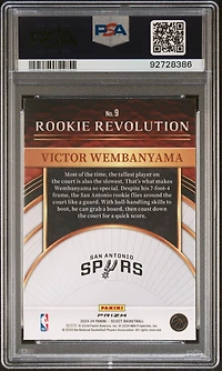 2023 Panini Select Rookie Revolution 9 Victor Wembanyama Green Prizm PSA 10