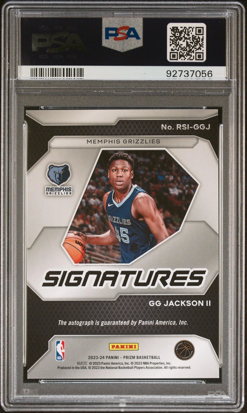 2023 Panini Prizm Rookie Signatures Rsiggj Gg Jackson Ii PSA 10