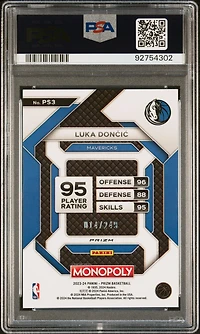 2023 Panini Prizm Monopoly All-star Ps3 Luka Doncic Brown PSA 10