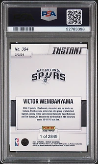 2023 Panini Instant 394 Victor Wembanyama PSA 10