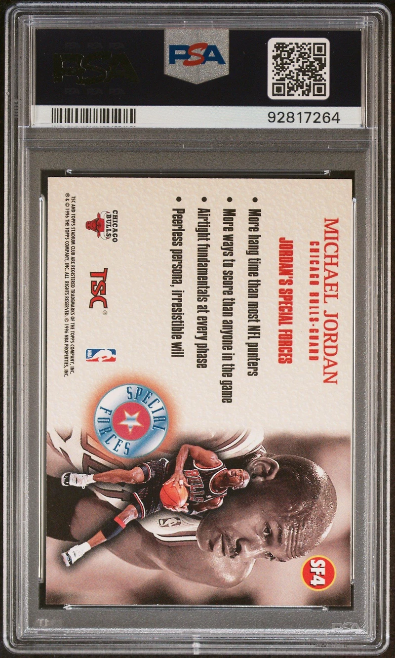 1996 Stadium Club Special Forces Sf4 Michael Jordan PSA 8