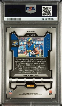 2023 Panini Prizm 357 Puka Nacua Purple Ice PSA 10