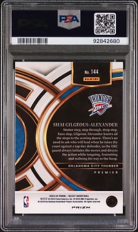 2023 Panini Select 144 Shai Gilgeous-alexander Blue Cracked Ice PSA 10
