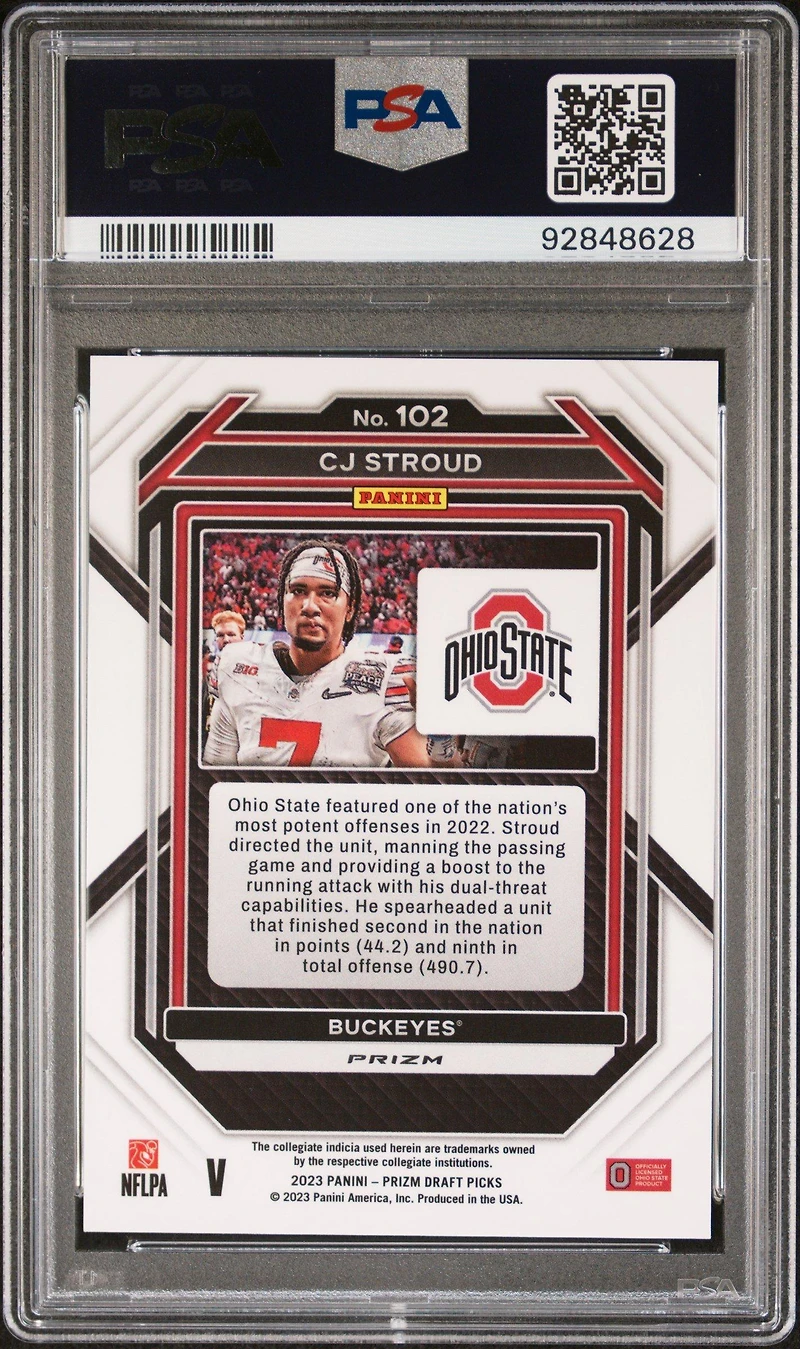 2023 Panini Prizm Draft Picks 102 Cj Stroud Variation PSA 9