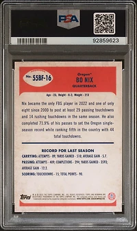 2023 Bowman University Chrome 1955 Bowman 55bf16 Bo Nix PSA 10