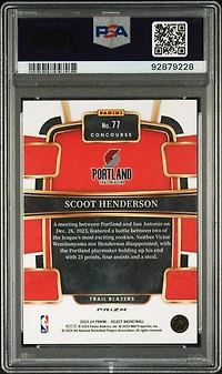 2023 Panini Select 77 Scoot Henderson Red Cracked Ice PSA 10