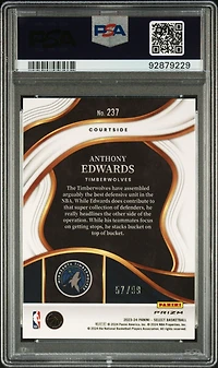 2023 Panini Select 237 Anthony Edwards Purple Cracked Ice PSA 10