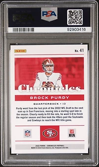 2022 Panini Chronicles 41 Brock Purdy PSA 10