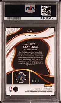 2023 Panini Select 237 Anthony Edwards Gold Prizm PSA 10