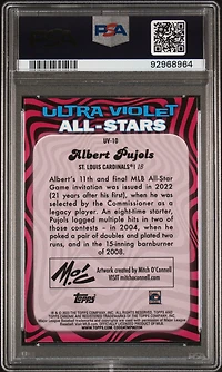 2023 Topps Chrome Ultraviolet All-stars Uv10 Albert Pujols PSA 10