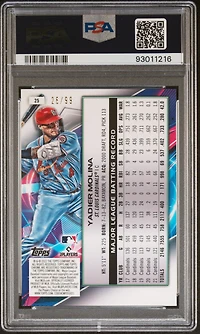 2022 Topps Cosmic Chrome 25 Yadier Molina Blue Moon Refractor PSA 10