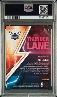 2023 Panini Select Thunder Lane 12 Brandon Miller Green Prizm PSA 10