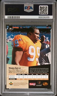 1995 Sp 99 Warren Sapp PSA 10