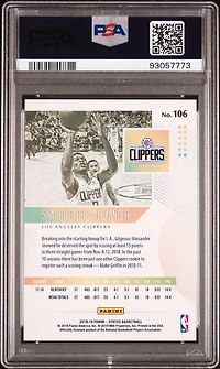 2018 Panini Status 106 Shai Gilgeous-alexander PSA 10