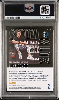 2020 Panini Hoops Slam 5 Luka Doncic Purple Explosion PSA 9