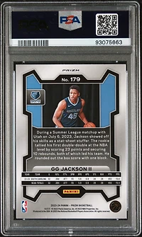 2023 Panini Prizm 179 Gg Jackson Ii Ice PSA 10