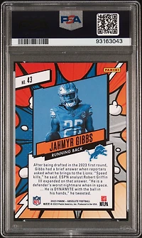 2023 Panini Absolute Explosive 43 Jahmyr Gibbs PSA 9
