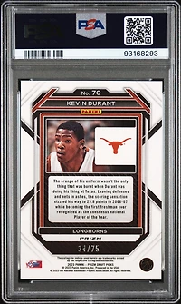 2023 Panini Prizm Draft Picks 70 Kevin Durant Purple Prizm PSA 10