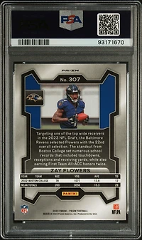 2023 Panini Prizm 307 Zay Flowers Orange Ice PSA 10