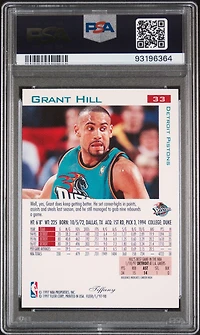 1997 Fleer 33 Grant Hill Tiffany PSA 10