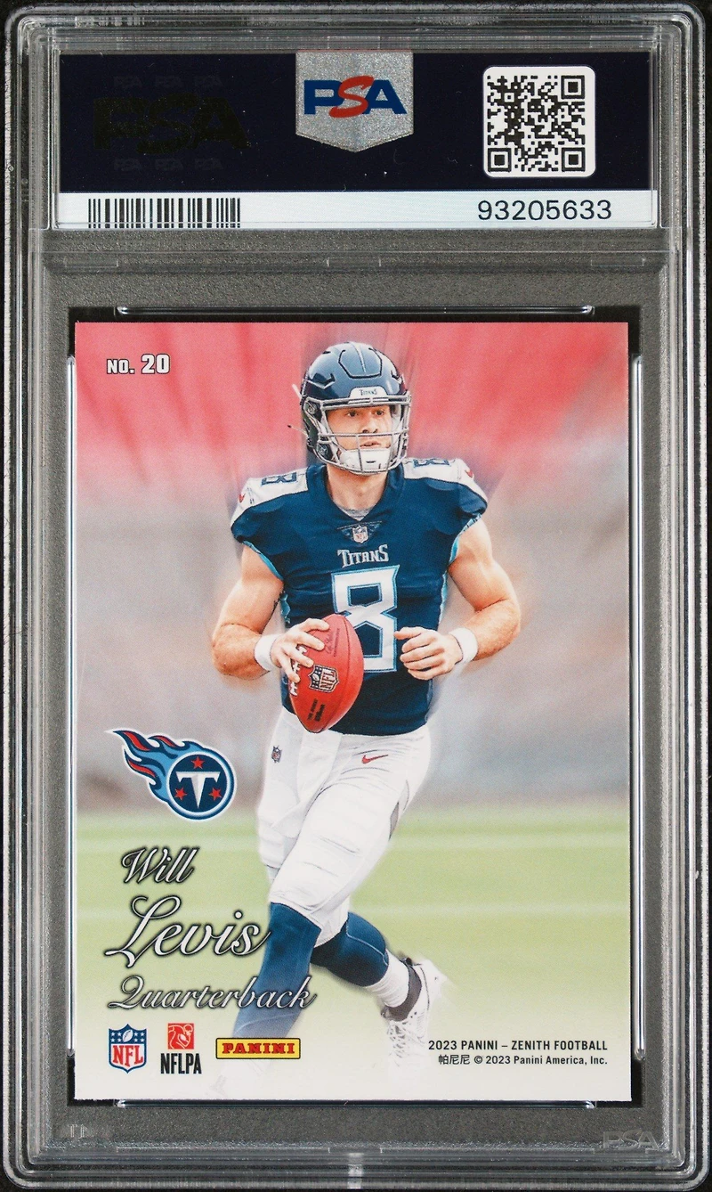 2023 Panini Zenith 1994 Pacific 20 Will Levis Red PSA 10