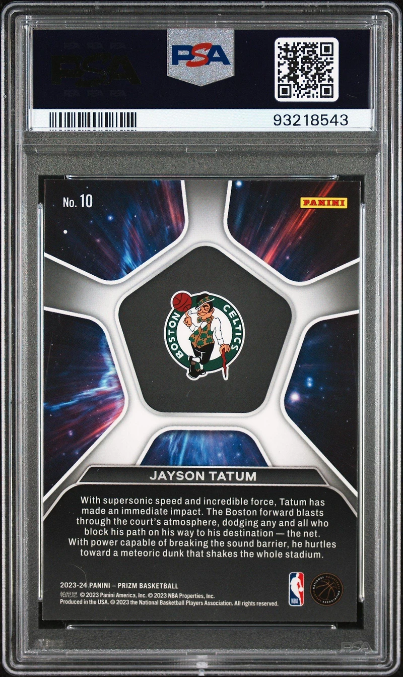 2023 Panini Prizm Deep Space 10 Jayson Tatum PSA 9