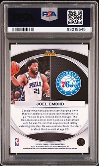 2023 Panini Prizm Global Reach 5 Joel Embiid PSA 10