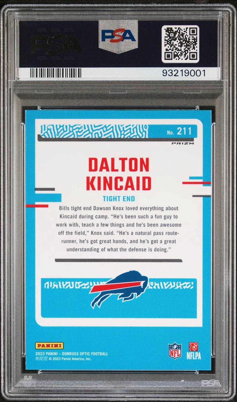 2023 Panini Donruss Optic 211 Dalton Kincaid Holo PSA 10