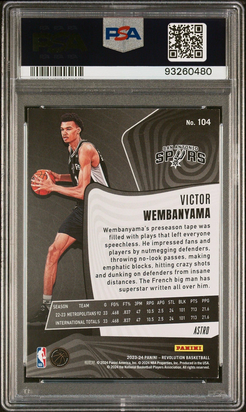 2023 Panini Revolution 104 Victor Wembanyama Astro PSA 9