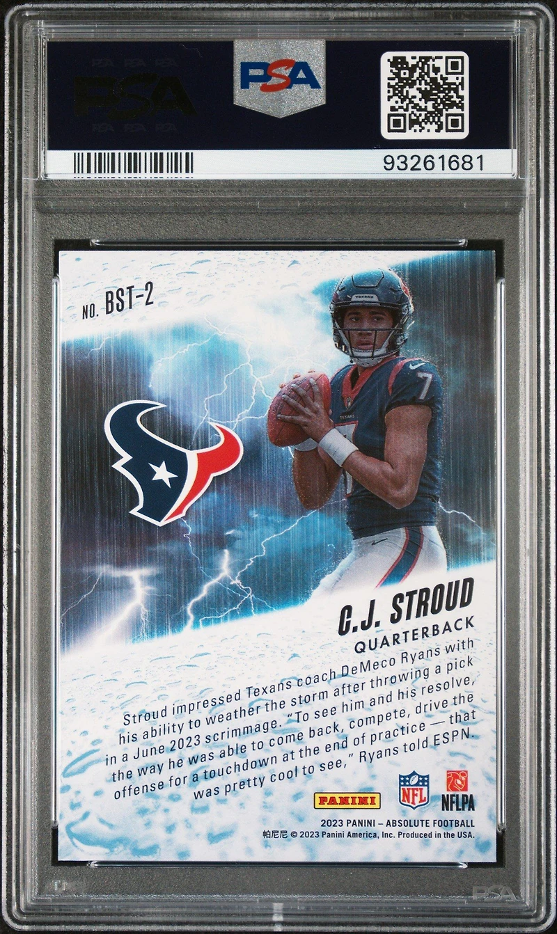 2023 Panini Absolute By Storm Bst2 Cj Stroud PSA 10