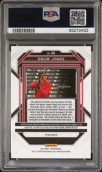 2023 Panini Prizm 140 Druw Jones Blue Ice PSA 10