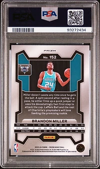 2023 Panini Prizm 152 Brandon Miller Green Prizm PSA