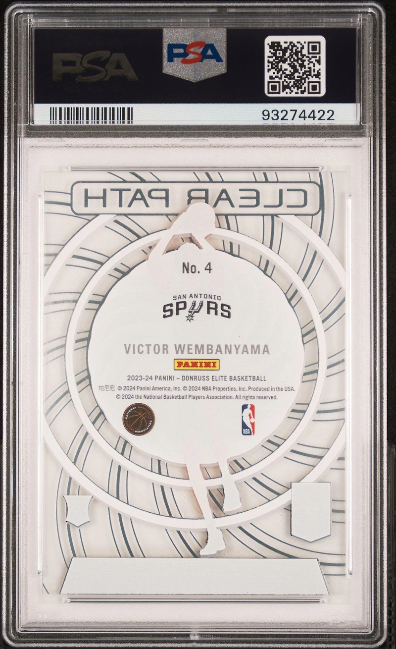 2023 Panini Donruss Elite Clear Path 4 Victor Wembanyama PSA 9