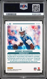 2023 Panini Donruss Optic Mythical 22 Anthony Richardson PSA